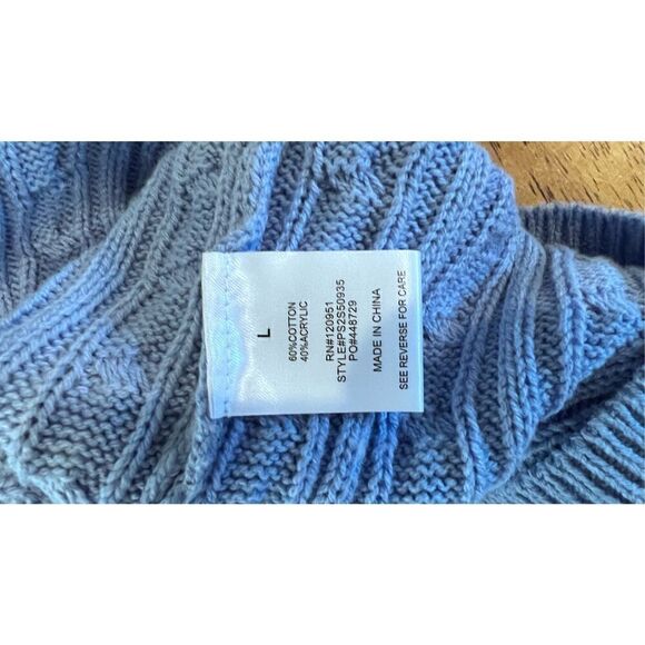 Pink Rose Aster Blue Maxi Halter Sweater Dress Size L New - Picture 10 of 10